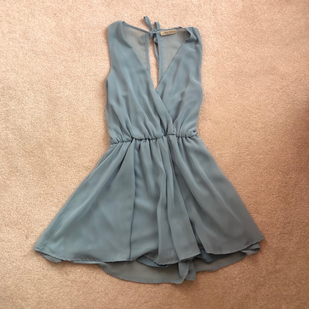 Final Touch Pale Teal Romper